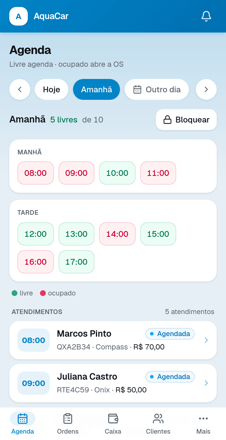A agenda do dia, na mão